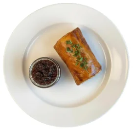 Sausage roll on a plate